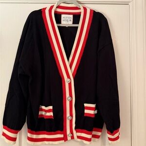 Alexia Admor Black Sweater with Red and White Accents